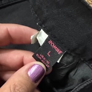 ROMWE Black denim flared jeans(L)-Brand New-13$